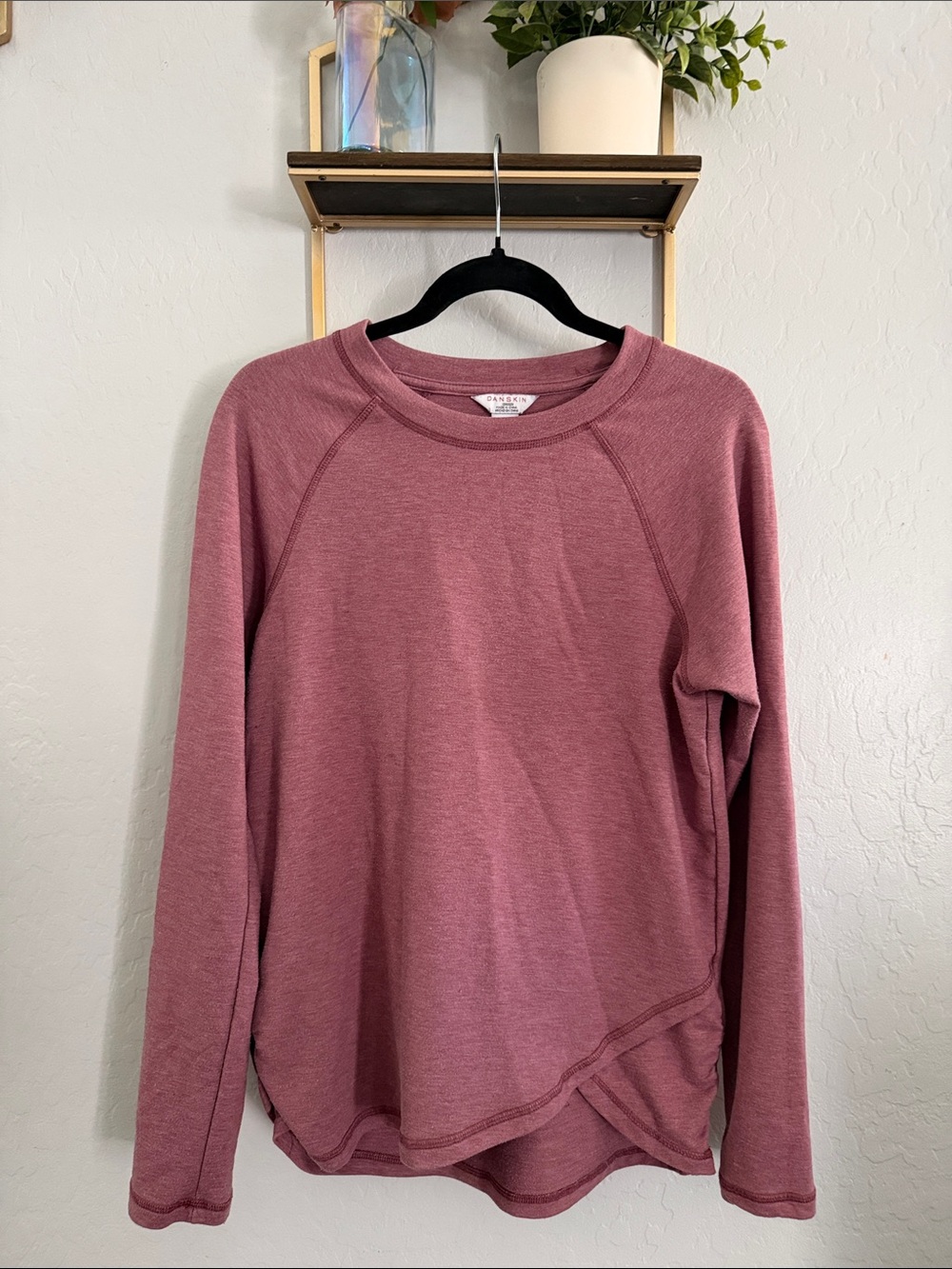 Danskin Mauve Long-Sleeve Crewneck Sweatshirt